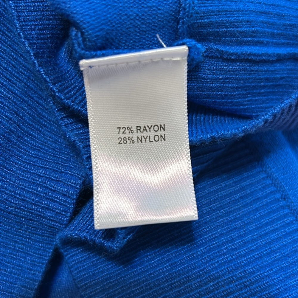 Max Studio Blue Longline Balloon Dolman Sleeve SweaterTunic Dress 1X - Picture 9 of 12
